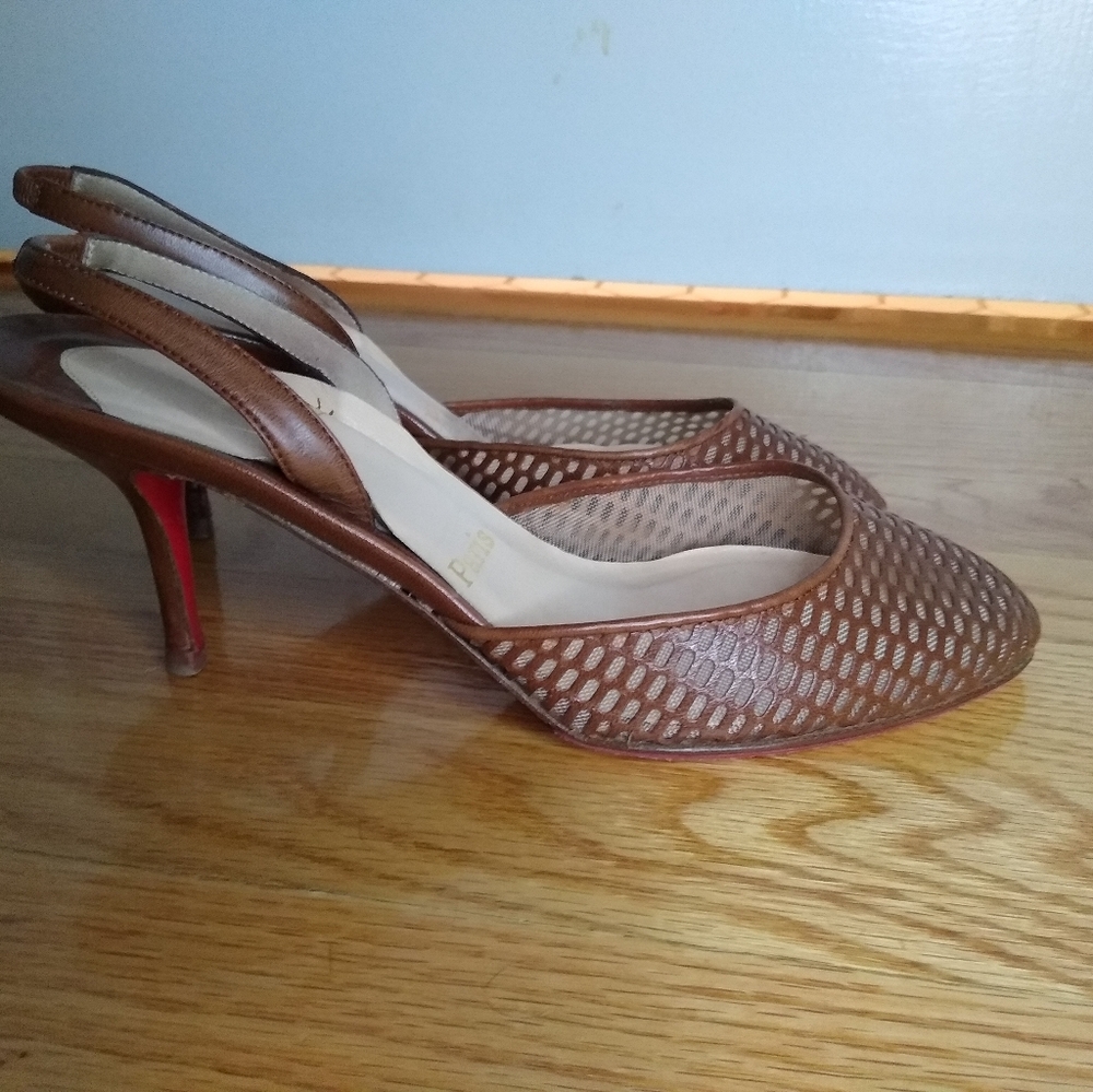 Christian Louboutin Leather Slingback Pumps